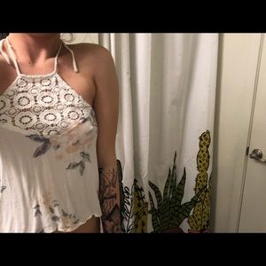 White floral halter